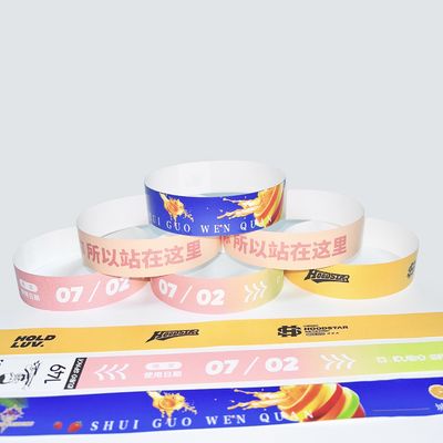 Καθαρά Neon Tyvek βραχιόλια, αδιάβροχα νούμερα Χάρτινα βραχιόλια για εκδηλώσεις