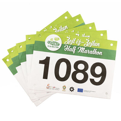Προσαρμοσμένη Tyvek Race Bib Αριθμοί Σκηνογραφία ορθογώνια για Μαραθώνιο