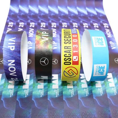 Προσαρμοσμένο Tyvek Χάρτινο Event βραχιόλια Event Activity VIP Guest Identification Admission Χάρτινο Event βραχιόλι
