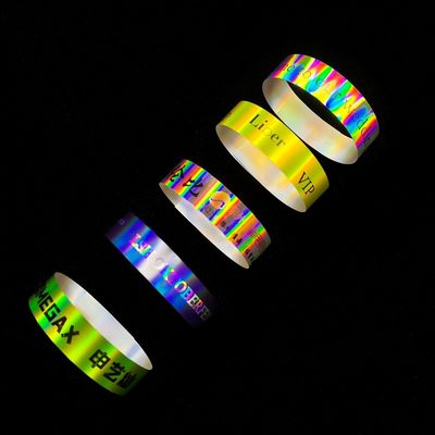 Φαρμακείο Wholesale Laser Glitter Wrist Strap Soft Thin Custom Style Barcode Logo Λάμπελο Λαζερικό Χάρτινο Χάρτινο Χερσαίο για Εκδήλωση
