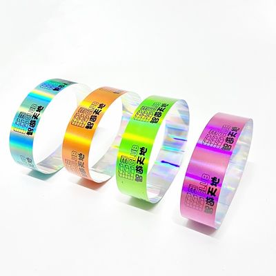 Φαρμακείο Wholesale Laser Glitter Wrist Strap Neon Color Ranibow Laser Barcode Logo Λάμπελο Λαζερικό Χάρτινο Χάρτινο Πειράκι Για Εκδήλωση