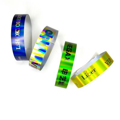 Προσαρμογή Laser Glitter βραχιόλι Εκδήλωση Συνέδριο Φεστιβάλ Neon Rainbow Laser Brilliant Laser Διαφημιστικό χαρτί βραχιόλι