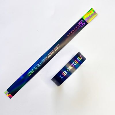 Neon Rainbow Laser Glitter Custom Φεστιβάλ βραχιόλια για εκδήλωση συναυλία, μόνιμο μουσικό φεστιβάλ βραχιόλι