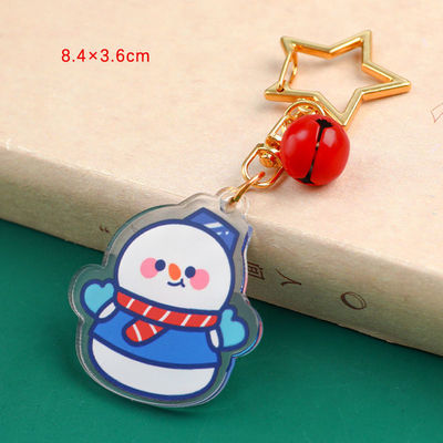Χριστούγεννα Φεστιβάλ Snowman Keychain με μεταλλικό δαχτυλίδι και πάχος 2mm