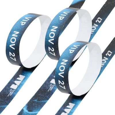 2025 Προσαρμοσμένο λογότυπο Εκτύπωση Χάρτινα βραχιόλια Ταυτότητα και Κώδικας εξατομικευμένο βραχιόλι Tyvek Χάρτινο βραχιόλι για εκδηλώσεις