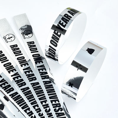 Ασημένια Ολογραφικά βραχιόλια για ενήλικες και παιδιά MOQ 100 PCS Προσθέστε κείμενο λογότυπου